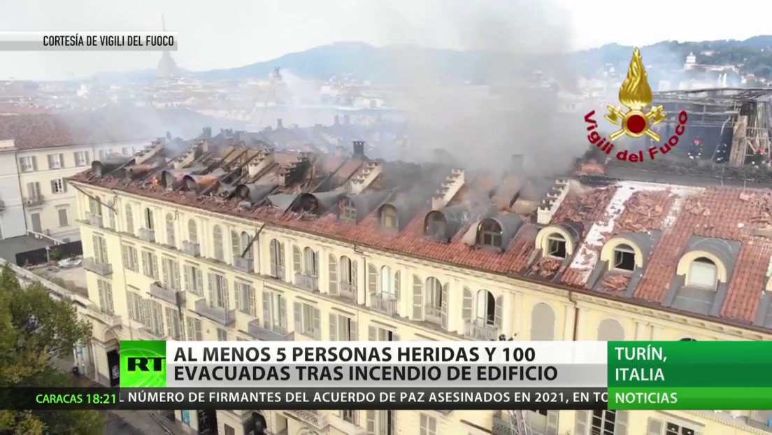 El incendio de un edificio en Italia se salda con al menos cinco heridos y 100 evacuados