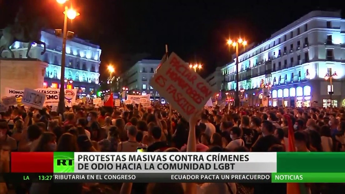 Protestas en Madrid contra crímenes de odio hacia la comunidad LGBTI