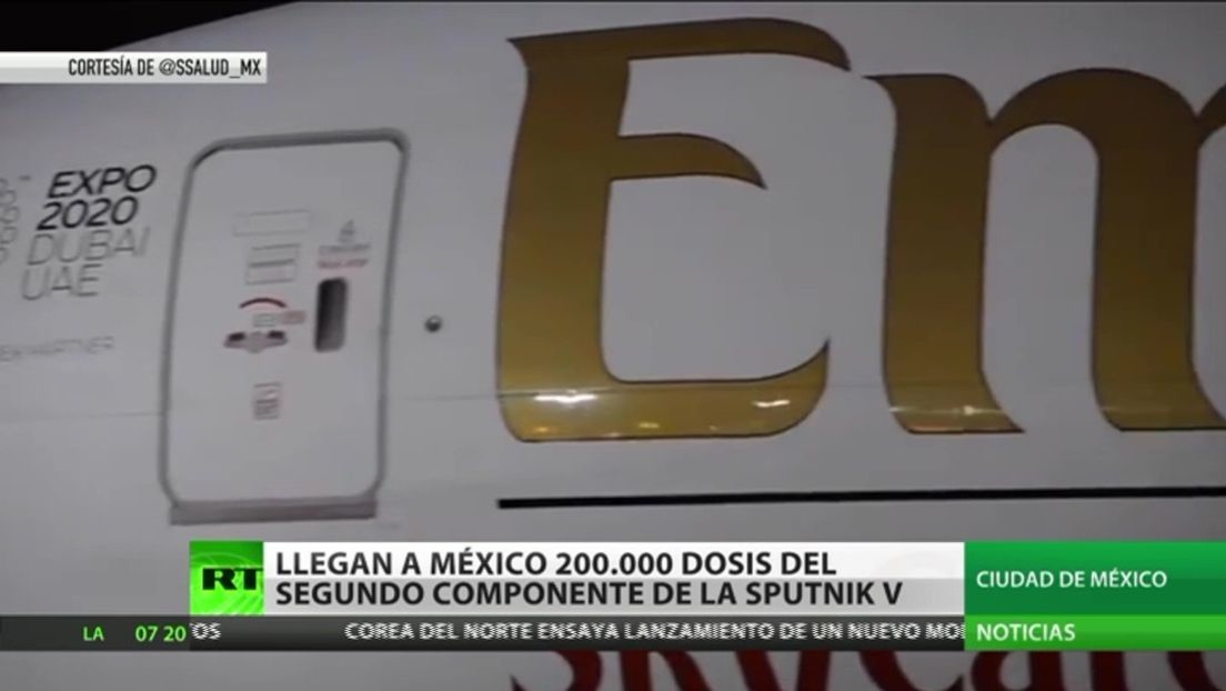 Llegan a México 200.000 dosis del segundo componente de la vacuna Sputnik V