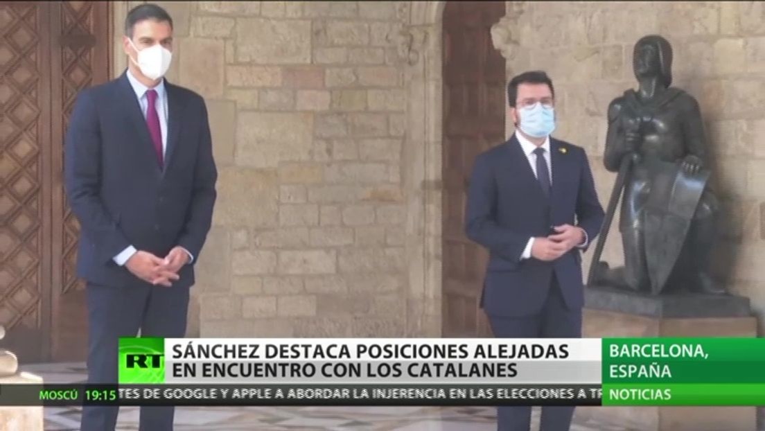 Sánchez afirma que las posiciones están alejadas tras su encuentro con el presidente de la Generalitat de Cataluña