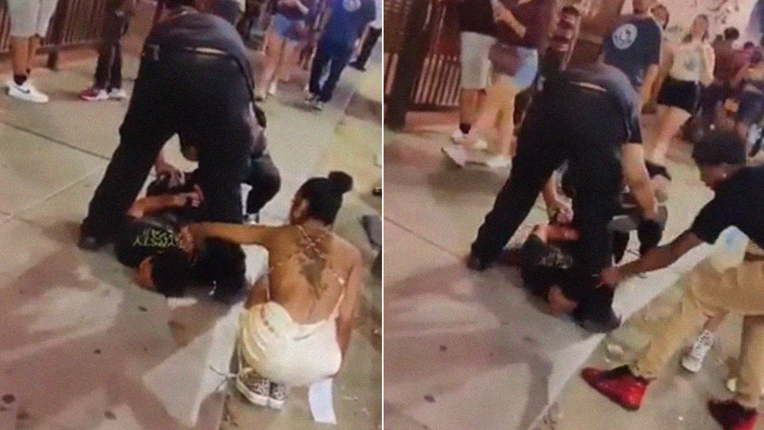 VIDEO: Testigos de una detención en Las Vegas tratan de robarle la cadena a un hombre que yace inmovilizado por policías