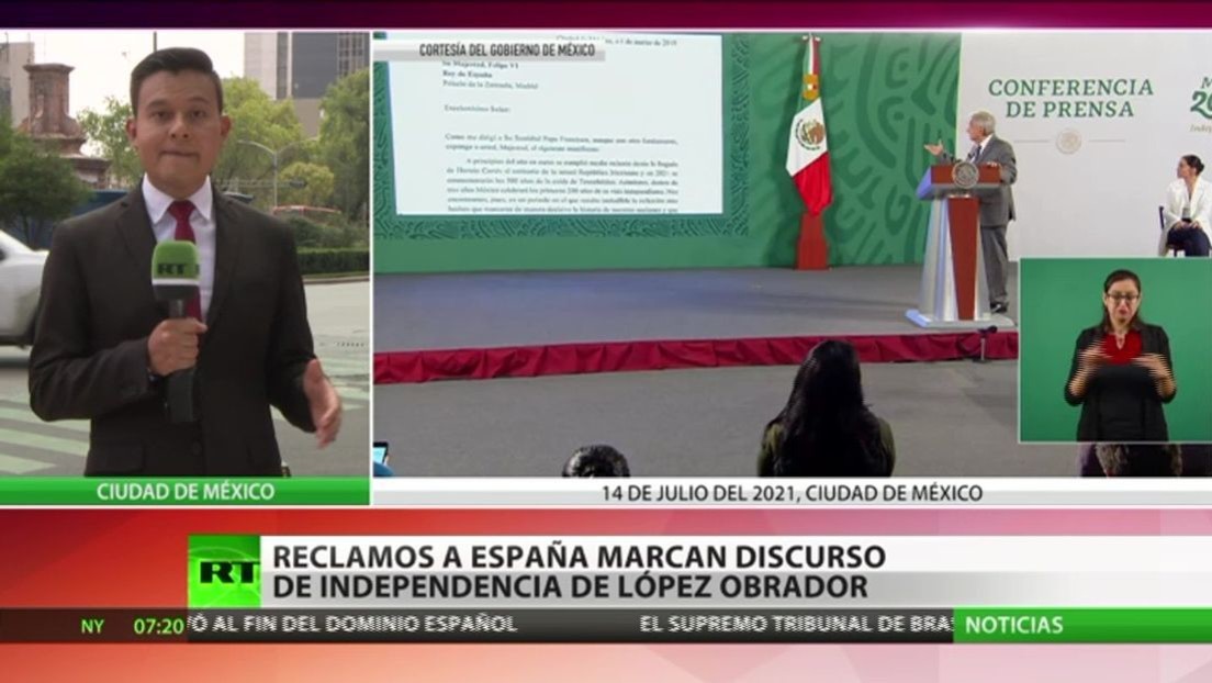 Reclamos a España marcan el discurso de independencia de López Obrador