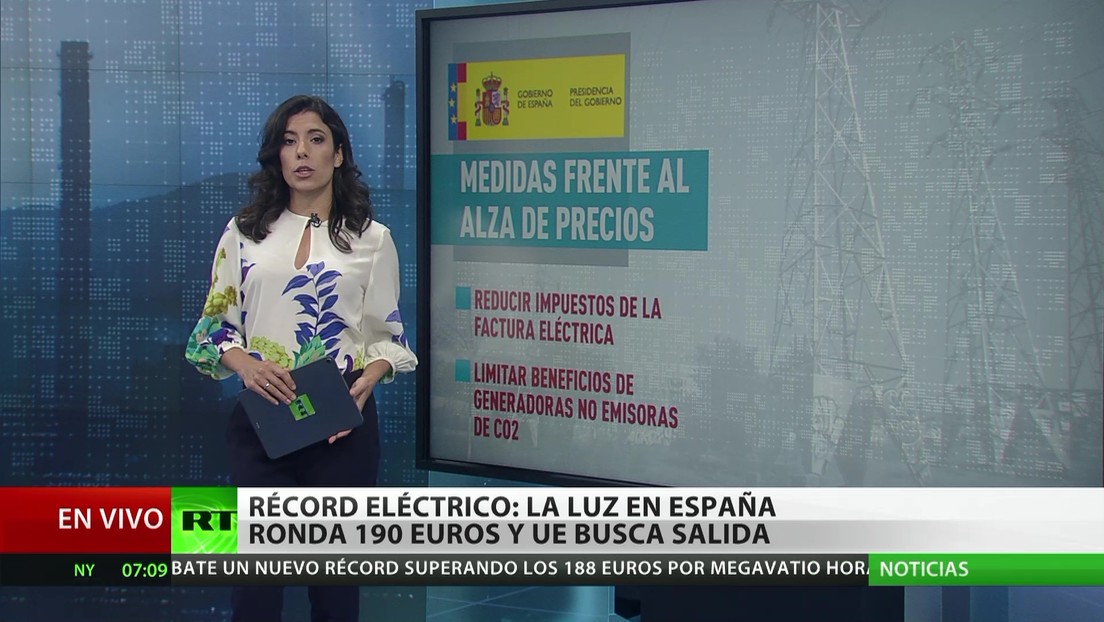 España: La electricidad ronda los 190 euros y la UE busca una salida