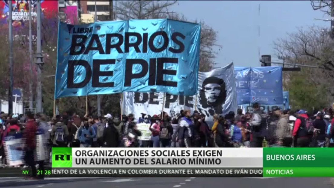 Organizaciones sociales argentinas exigen un aumento en el salario mínimo