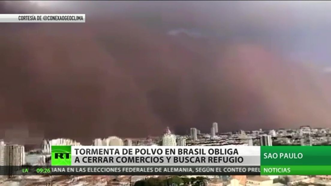 Una tormenta de polvo en Brasil obliga a cerrar comercios y buscar refugio