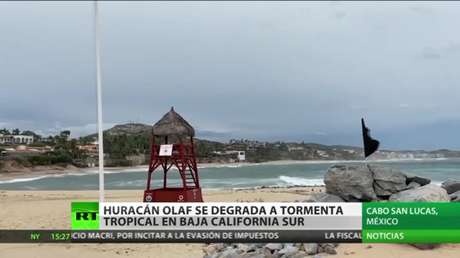 Huracán Olaf se degrada a tormenta tropical en Baja California Sur