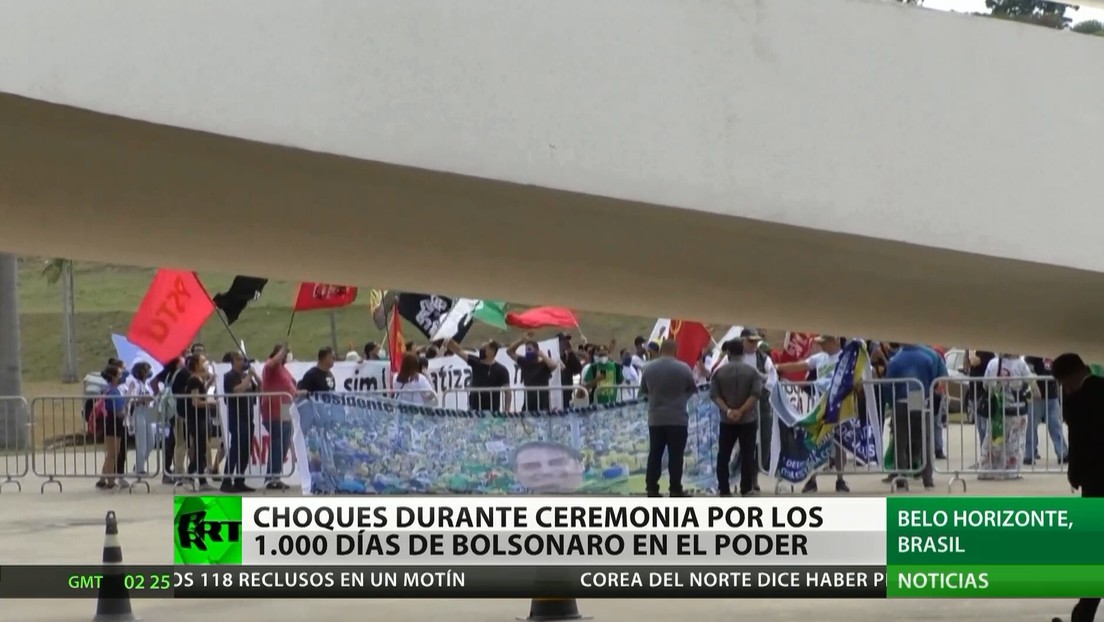 Choques durante ceremonia por los mil días de Bolsonaro en el poder