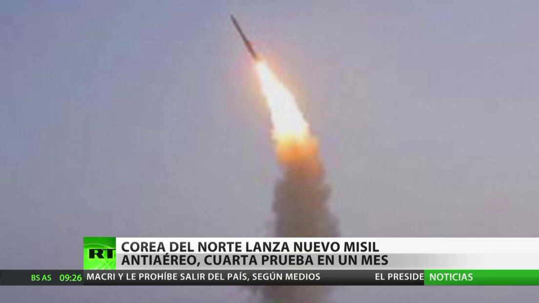 Corea del Norte lanza nuevo misil antiaéreo, la cuarta prueba en un mes