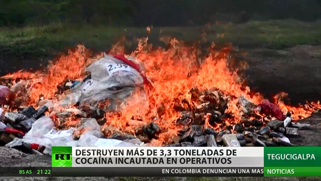 Honduras: Destruyen más de 3,3 toneladas de cocaína incautada en operativos