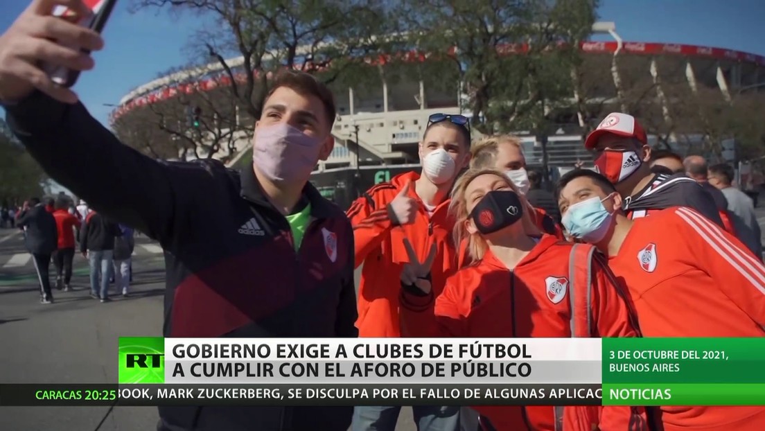 Gobierno argentino exige a los clubes de fútbol cumplir con el aforo en los estadios