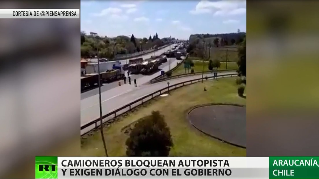 Transportistas chilenos bloquean una carretera para exigir diálogo con el Gobierno