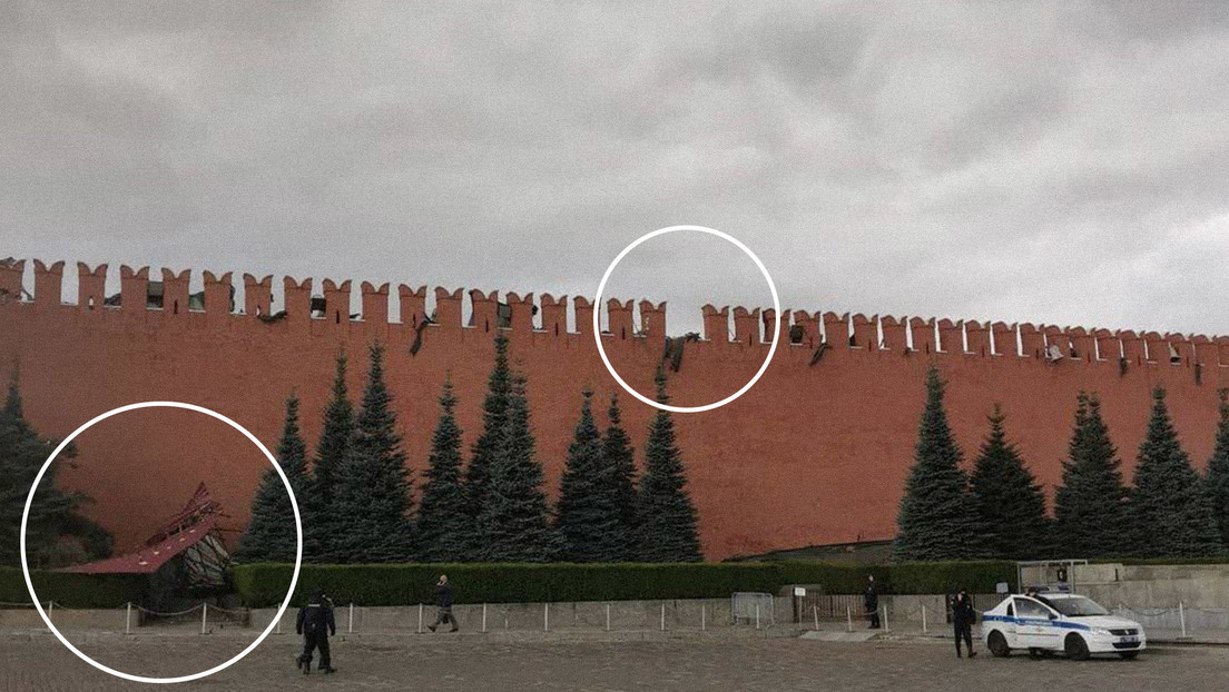 Fuertes vientos en Moscú dañan una almena de la muralla del Kremlin y derriban un andamio que restauraba la fortaleza (VIDEO)