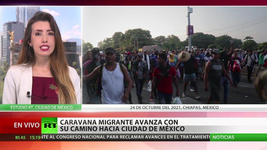 La caravana de migrantes avanza rumbo a la Ciudad de México