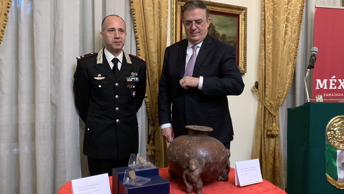 Italia devuelve a México tres piezas arqueológicas sustraídas ilegalmente y que tendrían 2.500 años de antigüedad