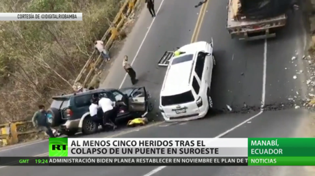 Al menos cinco heridos tras el colapso de un puente en Ecuador
