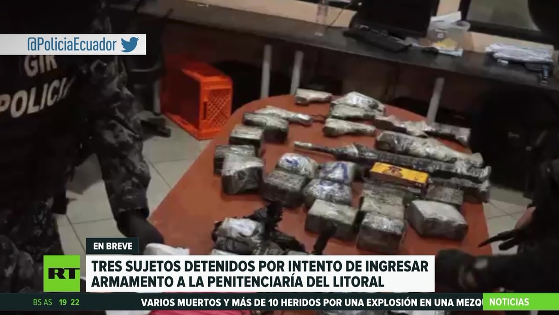 Ecuador: Detienen a tres sujetos que intentaron introducir armas en la Penitenciara del Litoral