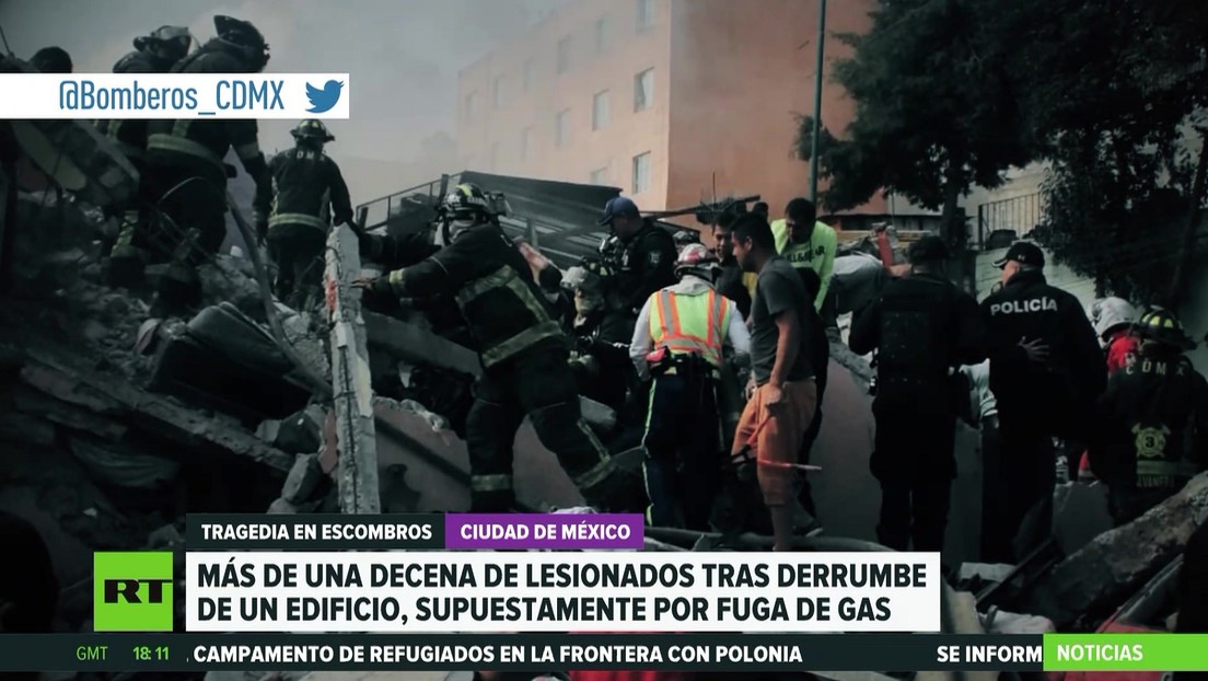 Más de una decena de heridos tras el derrumbe de un edificio por una presunta fuga de gas en Ciudad de México