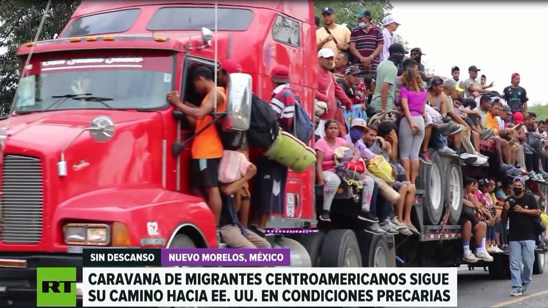 Miles de centroamericanos siguen en caravana hacia EE.UU. mientras López Obrador y Biden discuten la cuestión migratoria