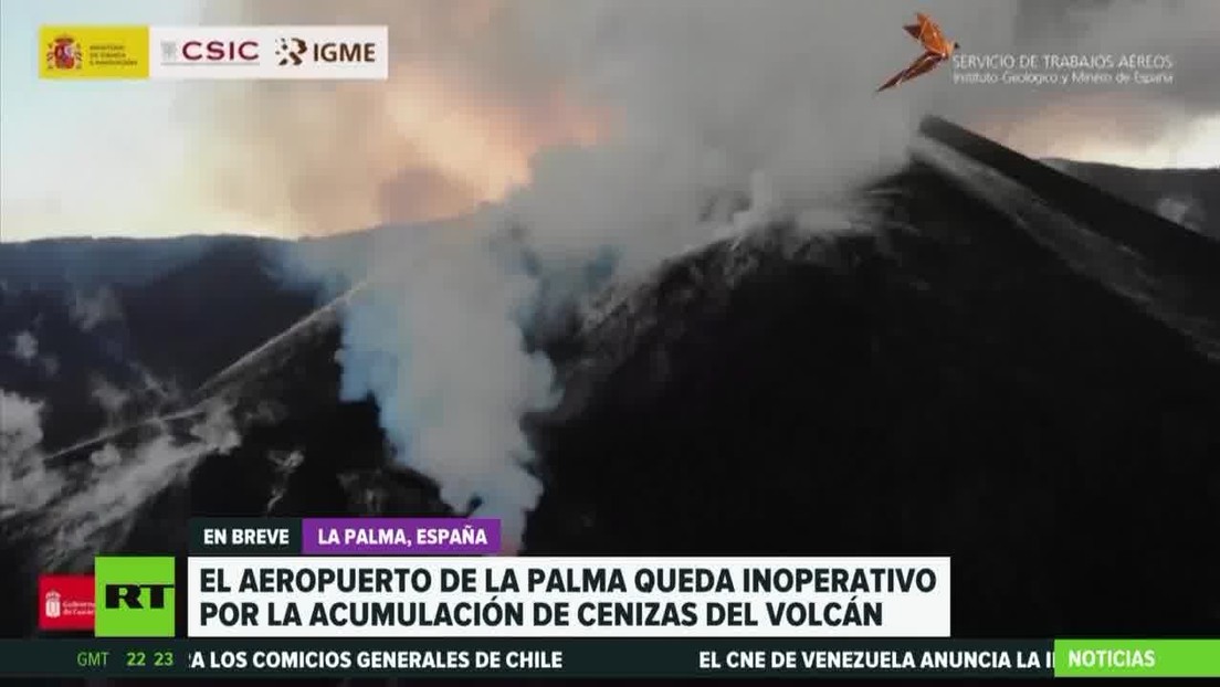El aeropuerto de la Palma queda inoperativo por la acumulación de cenizas del volcán