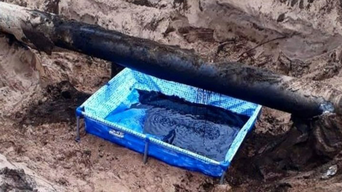 Colocan una piscina de lona para contener un derrame de petróleo en Argentina y la imagen se viraliza