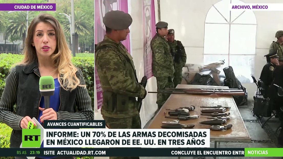Informe: Un 70 % de las armas decomisadas en México en tres años llegaron de EE.UU.