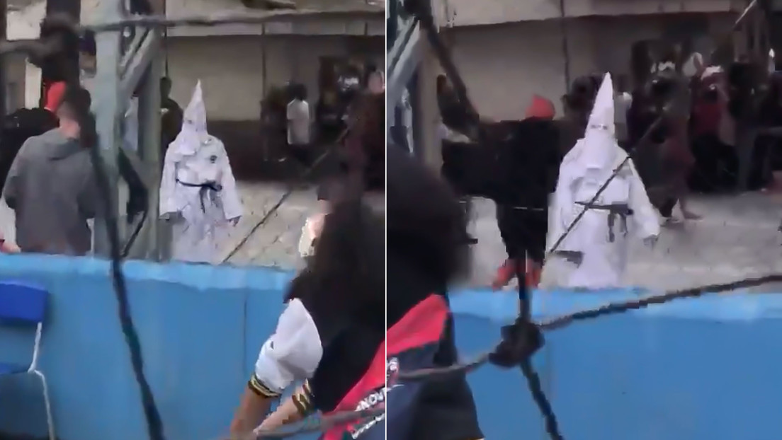 VIDEO: Un profesor causa polémica en Brasil al ir con un atuendo del Ku Klux Klan a un desfile de disfraces en una escuela