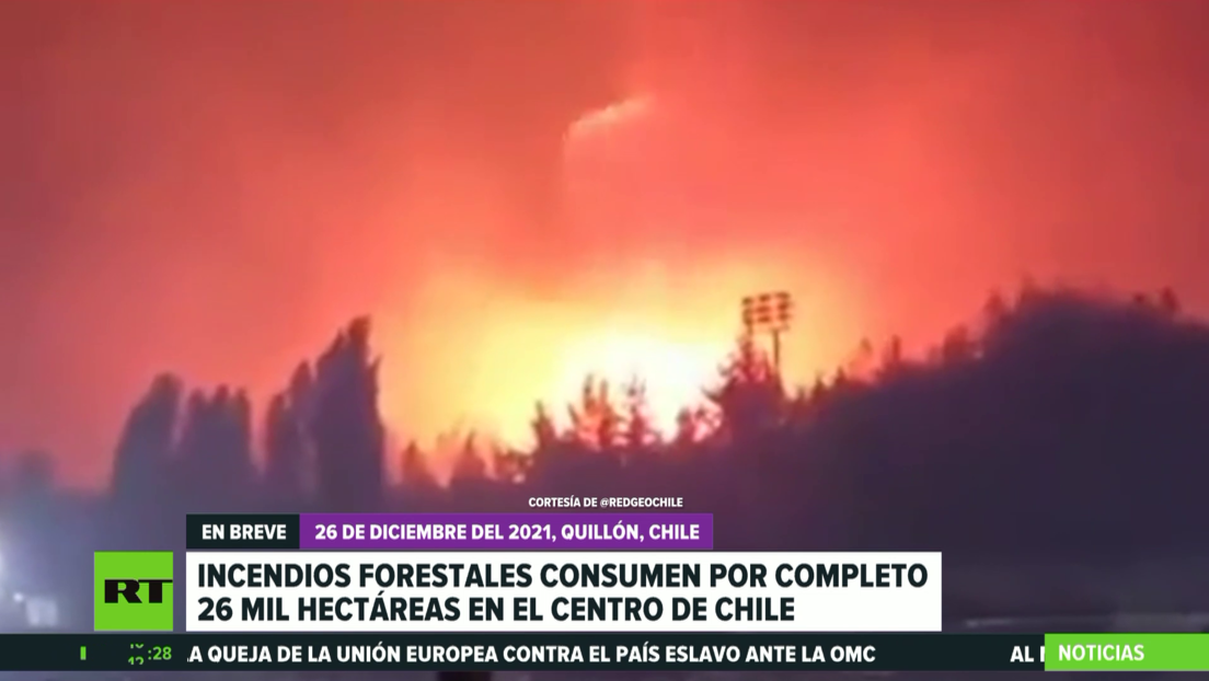 Incendios forestales consumen por completo 26.000 hectáreas en el centro de Chile