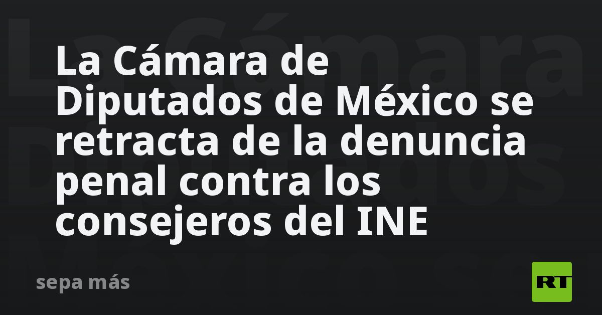 La Cámara De Diputados De México Se Retracta De La Denuncia Penal Contra Los Consejeros Del Ine Rt 0183