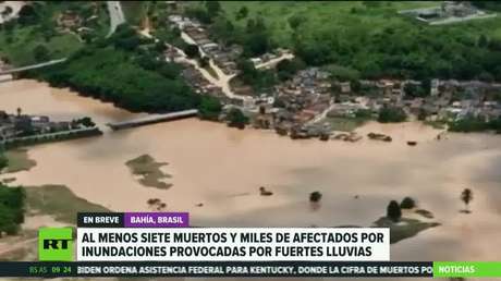 Inundaciones dejan 7 muertos y decenas de miles de damnificados al noreste de Brasil