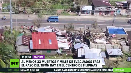 Un tifón deja al menos 33 muertos y miles de personas desplazadas en Filipinas