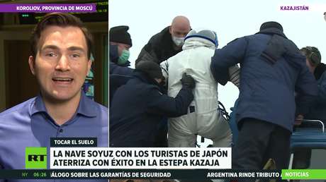 La nave rusa Soyuz con los turistas de Japón aterriza con éxito en la estepa kazaja
