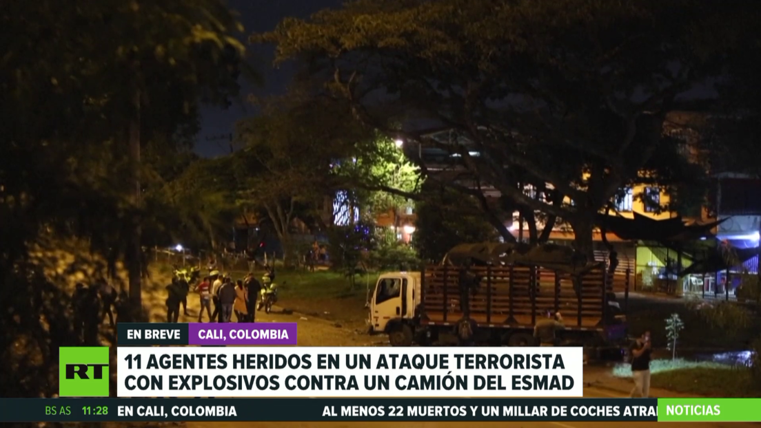 Colombia: Un ataque terrorista con explosivos contra un camión del ESMAD deja al menos 11 agentes heridos