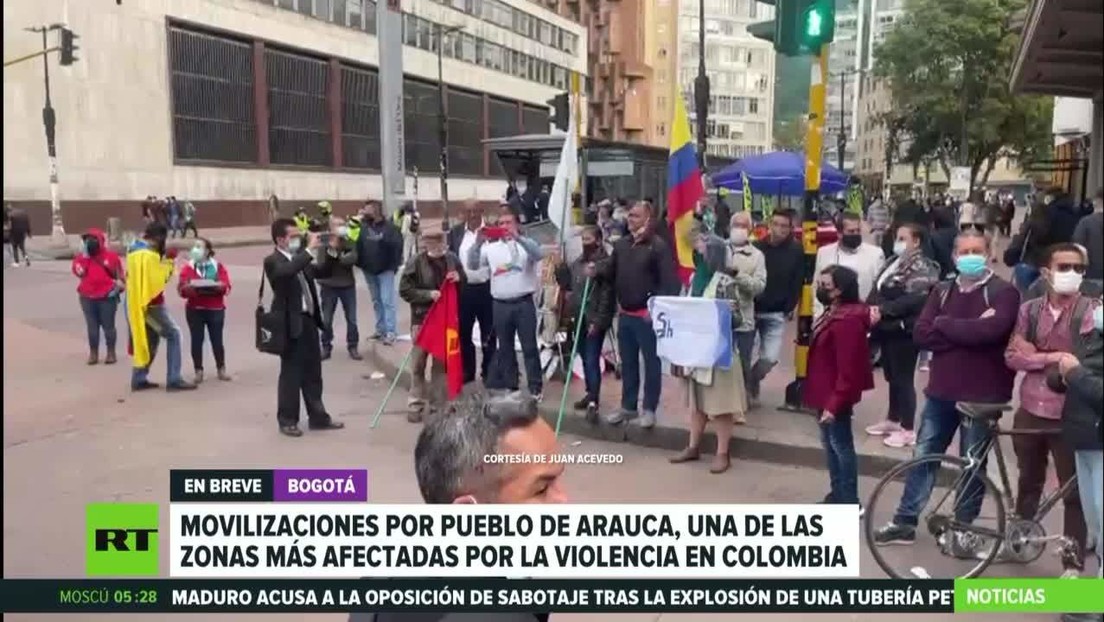 Movilizaciones en Bogotá en apoyo al departamento de Arauca, una de las zonas más afectadas por la violencia en Colombia