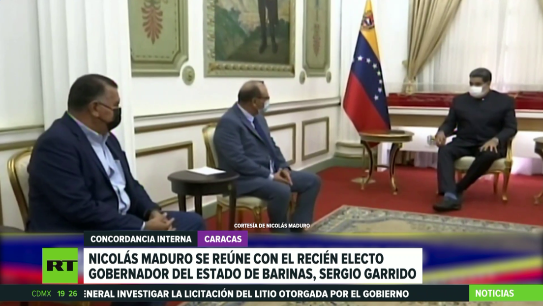 Nicolás Maduro se reúne con el recién electo gobernador de Barinas, Sergio Garrido