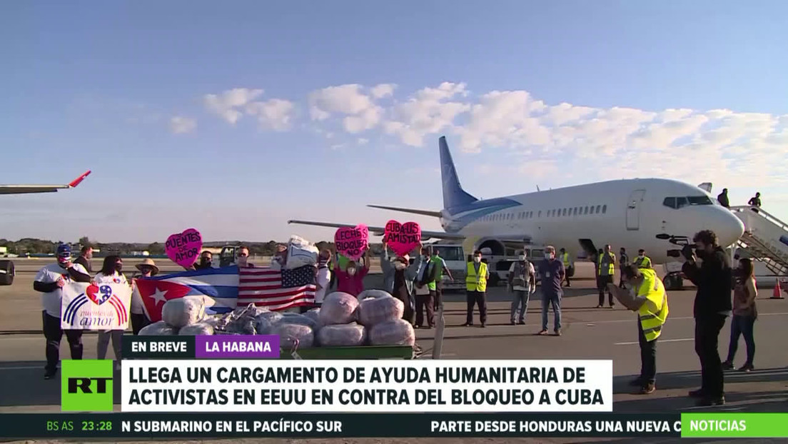 Cuba recibe cargamento de ayuda humanitaria donado por activistas estadounidenses que se oponen al bloqueo