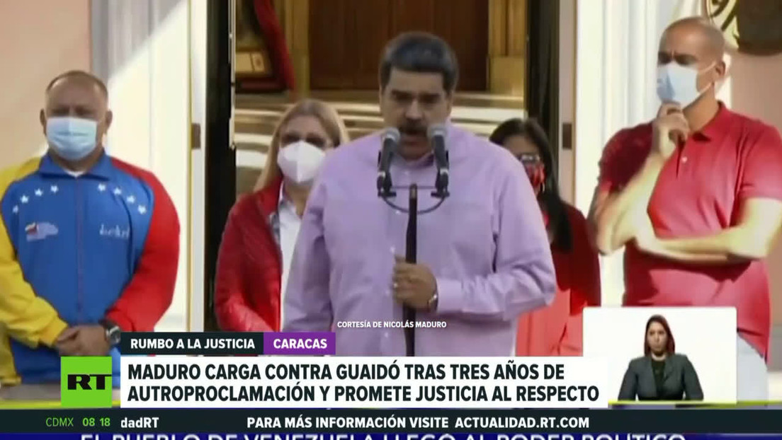Maduro carga contra Guaidó 3 años después de su autoproclamación y promete justicia en su caso