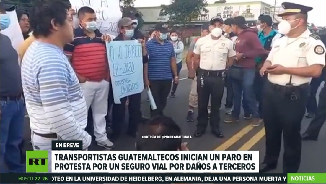 Transportistas guatemaltecos inician un paro nacional por la imposición de un seguro vial de daños a terceros