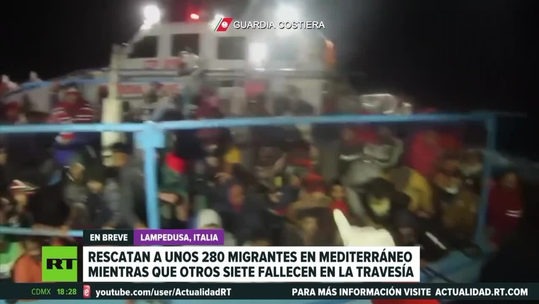 Rescatan a 280 migrantes y siete mueren en el Mediterráneo