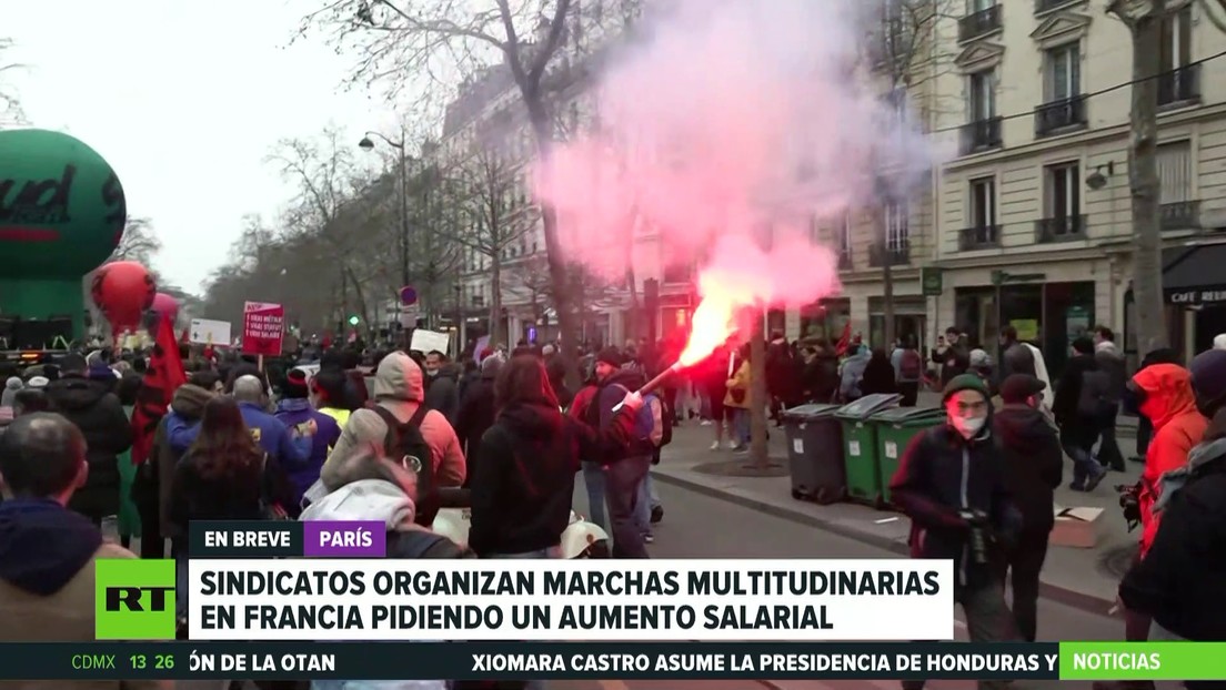 Sindicatos organizan marchas multitudinarias en Francia en reclamo de aumento salarial