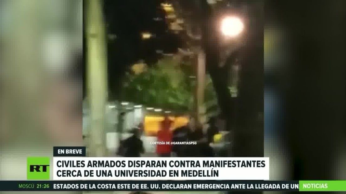 Civiles armados disparan contra manifestantes cerca de una universidad en Medellín