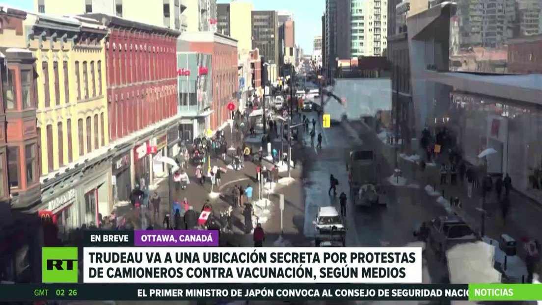 Justin Trudeau estaría en una ubicación secreta por las protestas de camioneros contra la vacunación