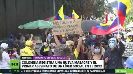 Colombia registra una nueva masacre y el primer asesinato de un líder social en el 2022