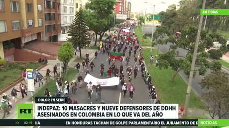 Reportan la décima masacre en Colombia y nueve defensores de DD.HH. asesinados en lo que va de año