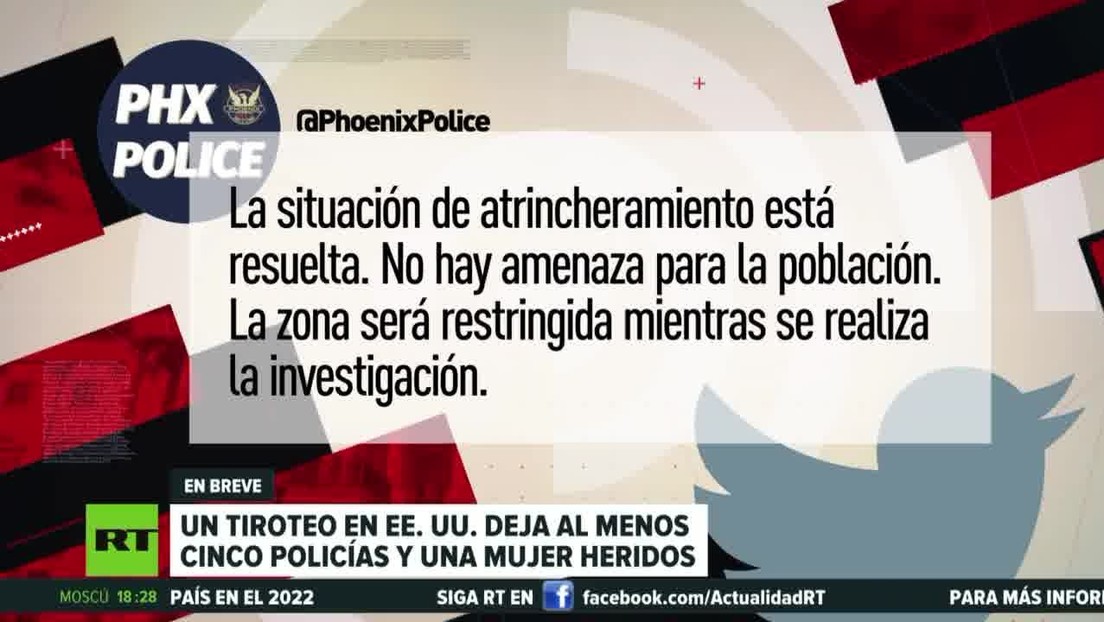 Al menos una civil y cinco policías heridos en un tiroteo en EE.UU.