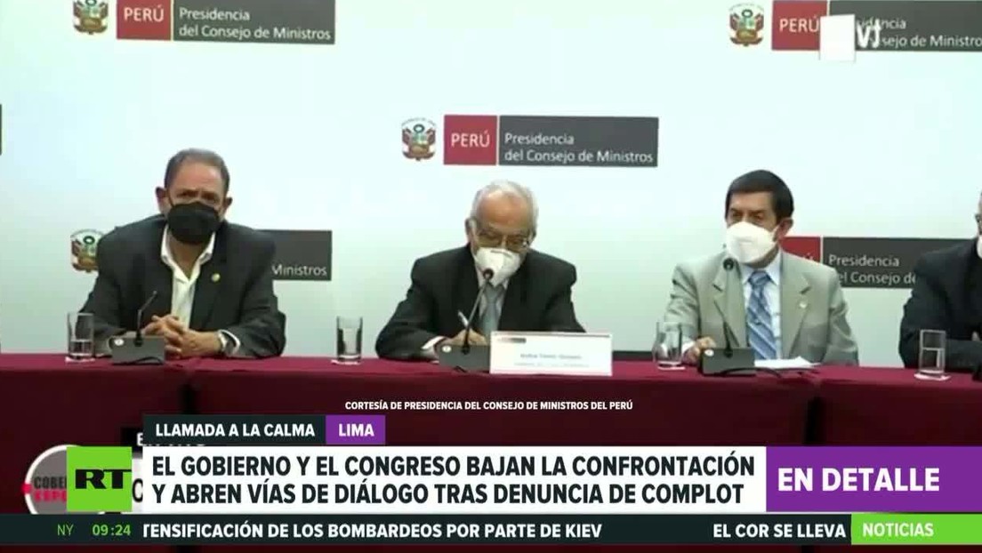 El Gobierno y el Congreso de Perú rebajan la confrontación y abren vías de diálogo tras la denuncia de complot para dar un golpe de Estado