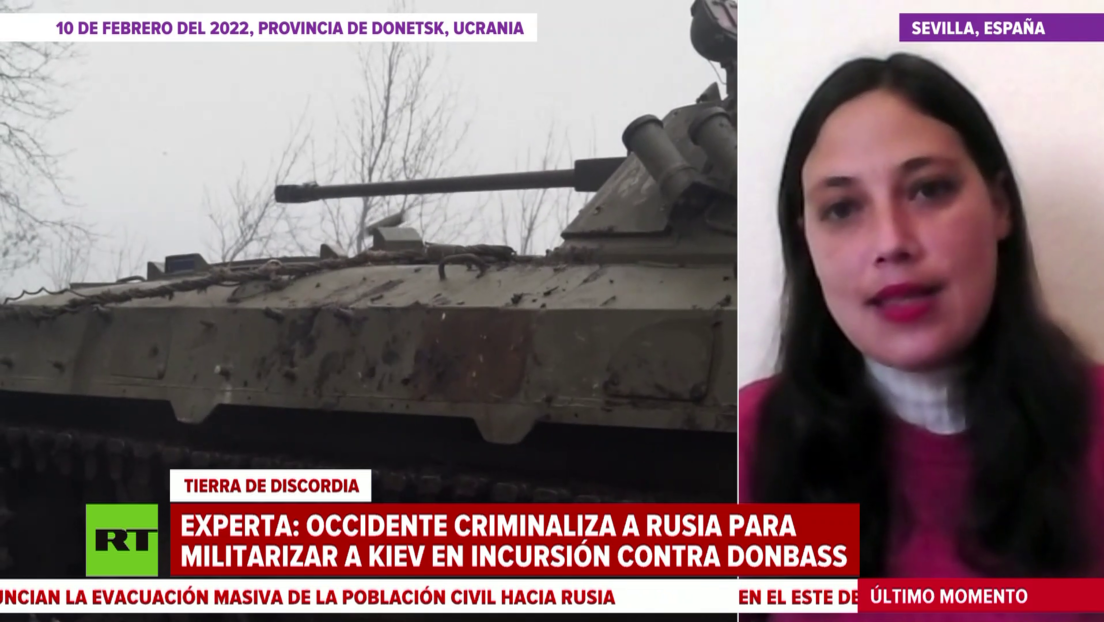 Experta: Occidente criminaliza a Rusia para militarizar a Kiev en una incursión contra el Donbass