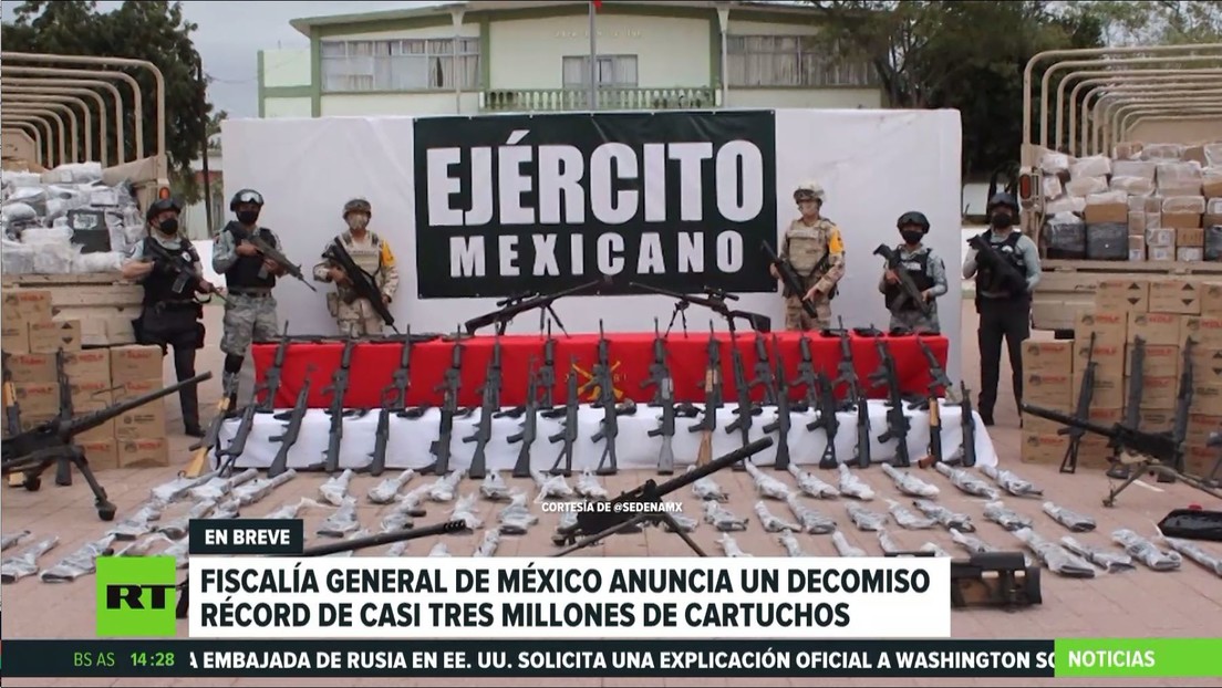 La Fiscalía General de México anuncia un decomiso récord de casi tres millones de cartuchos