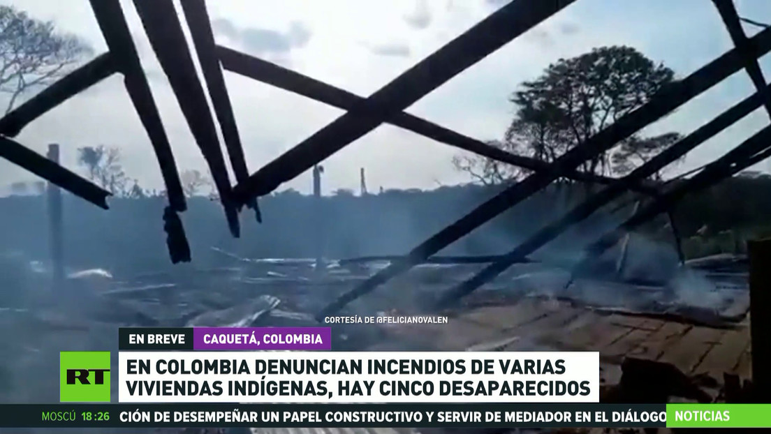 Activistas sociales y senadores colombianos denuncian incendios de varias casas indígenas