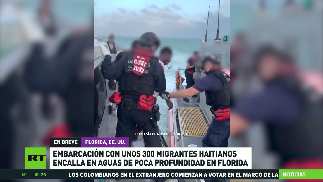 Una embarcación con unos 300 migrantes haitianos encalla en el sur de Florida en aguas de poca profundidad