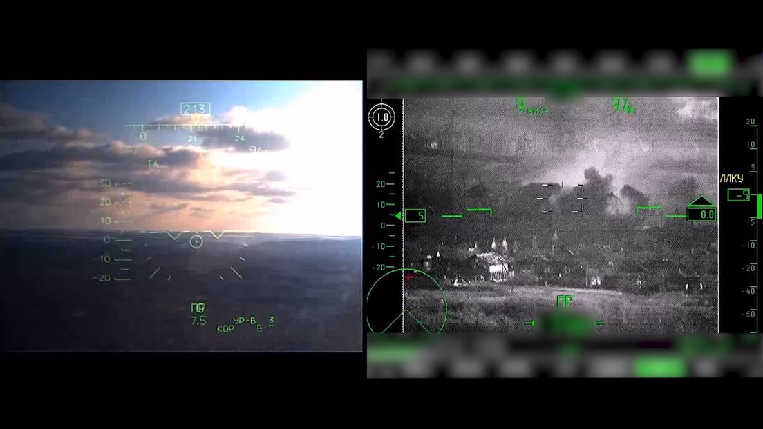 El Ministerio de Defensa de Rusia publica el video de la destrucción de un puesto de mando de las Fuerzas Armadas de Ucrania con helicópteros Ka-52